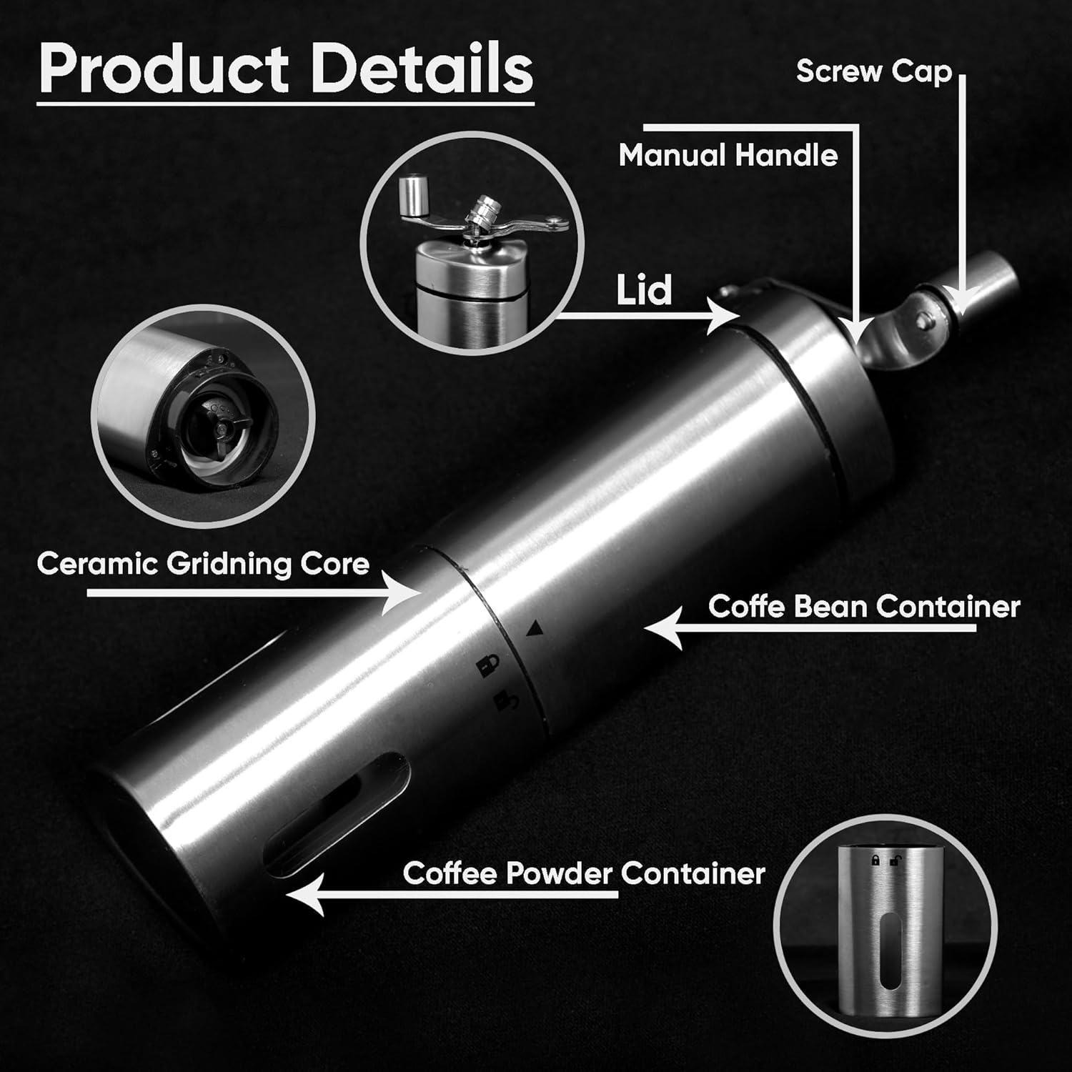 TURIMON Manual Coffee Grinder